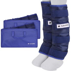 Navaris Horse Cooling Leg Wraps - Robust and Durable Cool Ice Boots for Horses - Freezer Boots Above Hoof - One Size Wrap Fits All - Standing Leg Cooler for Sport or Polo - 2 Pack