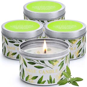 Sage Candle for Cleansing House, 32oz 100 H Long Lasting Big Candle, Candles for Home Scented, Glass Jar Aromatherapy Soy Candle, Stress Relief Gifts for Mom, Women and Man