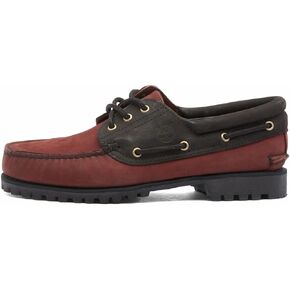 Timberland Men's Authentics 3 Eye Classic Lug Sneaker, Dark Brown Nubuck, 8