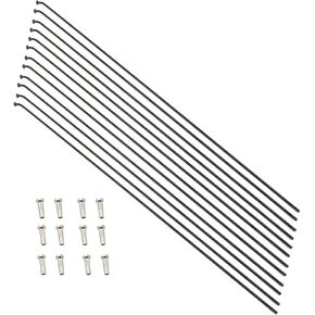 yukata Bicycle Spokes Road Bike Spokes 260mm/10.2Inch 14G MTB Spoke Stainless Steel Spokes Nipple Mountain Bike Spokes Black 12PCS