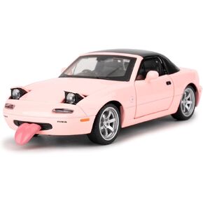 1/32 Mazda Miata MX-5 Alloy Model Car, Toy Car with Pullback, Removable Top, Blinking Lights, Toy Car with Sound and Bright Lights, Collectible Grade Gift for Kids (Red)