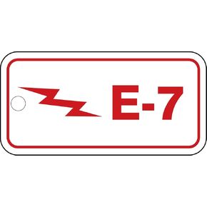 Accuform TDF307VPM Plastic "E-7 Electric" Energy Source Standard Tag, 1-1/2" W x 3" L (Pack of 5)