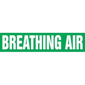 Accuform RPK173SSB Self-Stick "Breathing AIR" Pipe Marker for 1-1/2" to 2" OD Pipe, White on Green, 1-1/2" H x 8" W