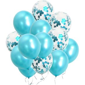Light Blue Balloons Gold Confetti Balloons for Baby Boy Shower decorations Kids Birthday Party Decoration Kit