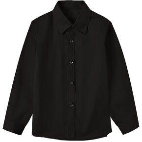Boy's Long Sleeve Button-Down Shirt Kids Soild Collar Fashion Dress Shirts