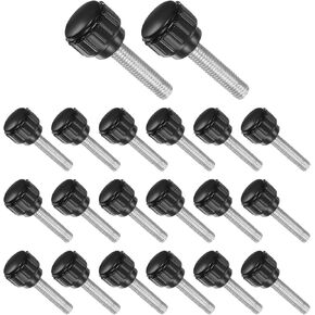 Knurled Thumb Screws, M5 Thread 20mm Thread Length, Plastic Knobs Clamping Screws - (Applications: for Sawing Machines), 20-Pieces