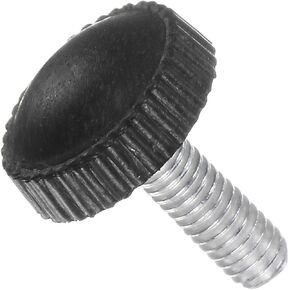Thumb Screw Knurled Knobs, M4 x 12mm Male Thread, Black Round Head Clamping Screw Threaded Stud Hand Knobs Grip, (Applications: for Machinery Lathes), 100-Pieces