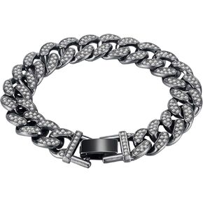 Hip Hop Iced Out Rhinestones Bracelet Alloy Link Chain Bracelet