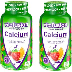 Vitafusion Calcium, Gummy JKHyWW Vitamins For Adults, 500 mg, 100 Count (Pack of 2)