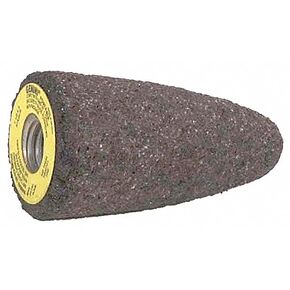 Norton 1" Grinding Cone, 3" Thickness, Aluminum Oxide, 24 Grit, 3/8-24 Arbor Size