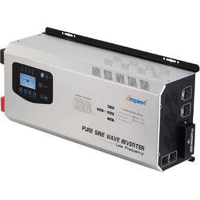 6000W Peak 18000watts Pure Sine Wave Power Inverter 48V DC to 120/240 VAC Split Phase with Battery AC Charger,Off Grid Low Frequency Solar Inverter