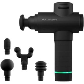 Hyperice Hypervolt 2 Black - Featuring Quiet Glide Technology - Handheld Percussion Massage Gun | 3 Speeds, 5 Interchangeable Heads | Helps Relieve Sore Muscles and Stiffness |FSA and HSA Eligible