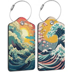 Red Spider WebLuggage Tags for Suitcases,2 Pack Spider Luggage Tag,Leather Stainless Steel Loop Label Tag for Women Men Girls Travel Bag Suitcase
