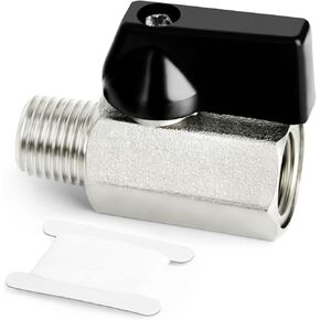 GASHER 3PCS 1/4 Inch Mini Brass Ball Valve Shut Off Switch, 1/4 Inch Male x Female NPT Thread Pipe Fitting