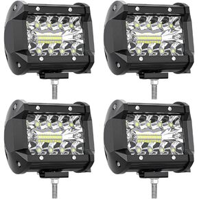 LED Light Pods for Trucks, 4 Inch LED Light Bar 60W Spot Flood Combo Off Road Light, Led Work Fog Light Driving Light Boat Light for Truck Pickup SUV ATV UTV (10Pack)