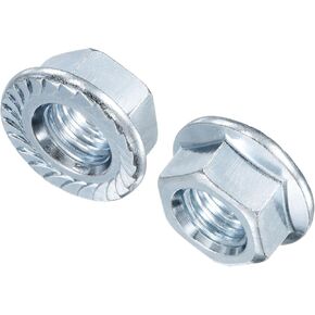 uxcell 5/8"-11 Serrated Flange Hex Lock Nuts, Carbon Steel Zinc Plated 10pcs