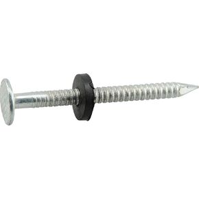 Electro-Galvanized Ringed Roofing Nails with Neoprene Washer (1-3/4") - 5lb Box