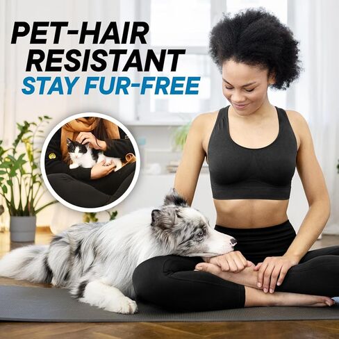 سروال يوجا سميك عالي الخصر للنساء - تحكم في البطن 25 بنطال للتمرين بدرزة داخلية، ناعم زبداني مع جيب للخصر in Kuwait