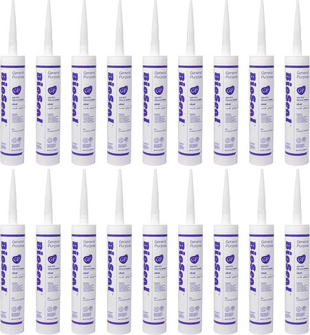 مادة مانعة للتسرب من السيليكون بنسبة 100% RTV شفافة من BioSeal للأغراض العامة، مقاومة للماء وبدون رائحة، خرطوشة 10.1 أونصة - شفافة (1) in Kuwait