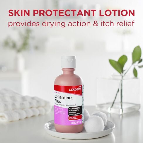 لوشن ليدر كالامين بلس المضاد للحكة، مسكن خارجي، واقي للبشرة لتخفيف الحكة، اللبلاب السام، لدغات الحشرات، جدري الدجاج، للبالغين والأطفال 2+، قارن مع كالادريل - 6 أونصة in Saudi Arabia