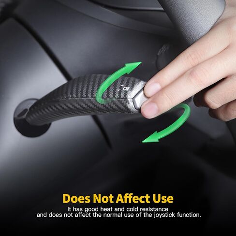 HSB Car Gear Shift Lever Covers Compatible for Tesla Model 3 Y, Carbon Fiber Pattern Steering Lever Covers, Car Column Shift Knob Protection Cover, ABS Plastic in Saudi Arabia