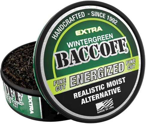 BaccOff, قطع دقيقة منشطة من Wintergreen، خالية من التبغ الفاخر، بديل السعوط الخالي من النيكوتين (5 علب) in Kuwait