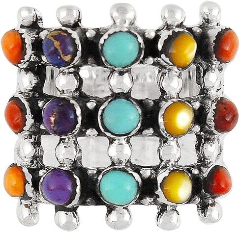 خاتم فيروزي من الفضة الإسترليني 925 بأحجار كريمة أصلية مقاس 6 إلى 11 in Kuwait