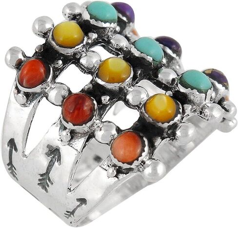 خاتم فيروزي من الفضة الإسترليني 925 بأحجار كريمة أصلية مقاس 6 إلى 11 in Kuwait