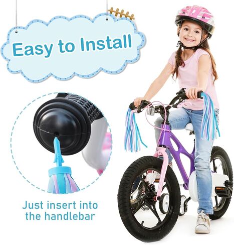 Umatoll 1 Pair(2pcs) Kid's Bike Streamers, Colorful Bicycle Tassels Ribbon for Girls Boys, Balance Bike Scooter Handlebar Accessories in Saudi Arabia