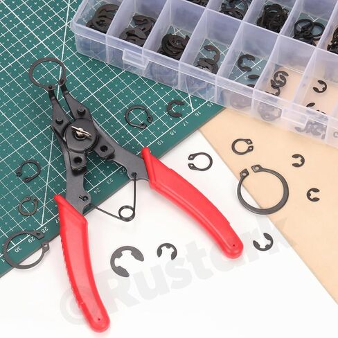 312Pcs 4 in 1 Snap Ring Pliers with M1.5-M10 Black E-Clip Circlip Retaining Rings Assortment Kit and M4-M28 C-Clip External Snap Rings Assortment Kit with Tweezers in Saudi Arabia
