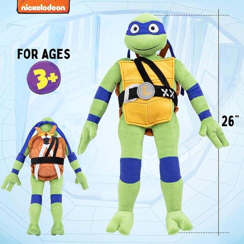 وسادة قطيفة من Nickelodeon Teenage Mutant Ninja Turtles Leonardo Buddy - وسادة شخصية محشوة فائقة النعومة - ألياف البوليستر الدقيقة، 66 سم in Kuwait
