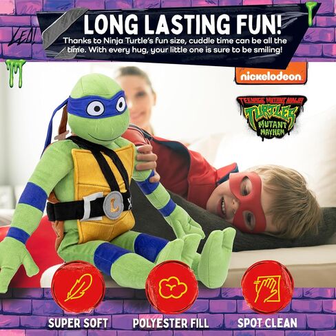 وسادة قطيفة من Nickelodeon Teenage Mutant Ninja Turtles Leonardo Buddy - وسادة شخصية محشوة فائقة النعومة - ألياف البوليستر الدقيقة، 66 سم in Kuwait