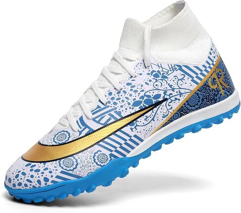 Boys Soccer Shoes Turf Youth Soccer Cleats Kids Spike TF High-Top Football Boots for Outdoor Training Club TF in Saudi Arabia