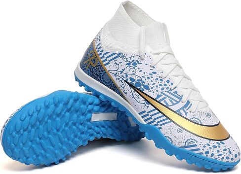 Boys Soccer Shoes Turf Youth Soccer Cleats Kids Spike TF High-Top Football Boots for Outdoor Training Club TF in Saudi Arabia