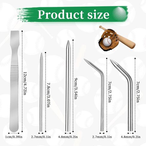 4pcs Baseball Lacing Needle Glove Lacing Needles Stainless Steel Baseball and Softball Glove Lacing Needles Shoelace Repair Kit Leather Lacing Needle Curved Needles Tool Mitt Repair and Relacing Kit in Saudi Arabia