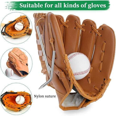 4pcs Baseball Lacing Needle Glove Lacing Needles Stainless Steel Baseball and Softball Glove Lacing Needles Shoelace Repair Kit Leather Lacing Needle Curved Needles Tool Mitt Repair and Relacing Kit in Saudi Arabia