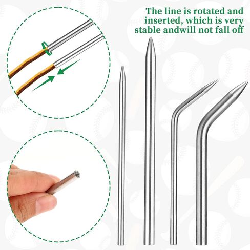 4pcs Baseball Lacing Needle Glove Lacing Needles Stainless Steel Baseball and Softball Glove Lacing Needles Shoelace Repair Kit Leather Lacing Needle Curved Needles Tool Mitt Repair and Relacing Kit in Saudi Arabia