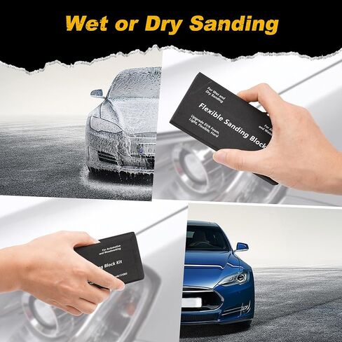 Nisorpa 7 قطع من مكعبات الصنفرة، مجموعة صنفرة جافة أو رطبة، كتل صنفرة مرنة من إسفنج EVA، هيكل تلقائي لأدوات الكي الخشبية والبلاستيك، بدون ورق صنفرة in Kuwait