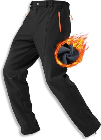 Snow Pants Men Ski Waterproof Pants Softshell Snowboard Pants Outdoor Hiking Fleece Lined Zipper Bottom Leg in Saudi Arabia