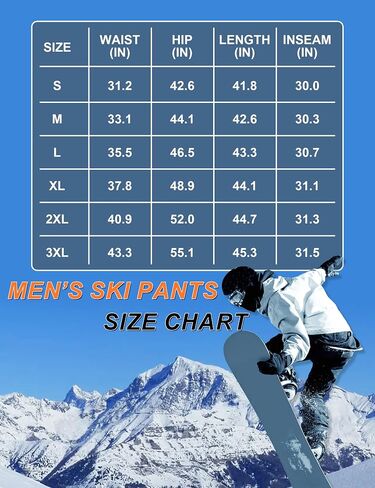 Snow Pants Men Ski Waterproof Pants Softshell Snowboard Pants Outdoor Hiking Fleece Lined Zipper Bottom Leg in Saudi Arabia