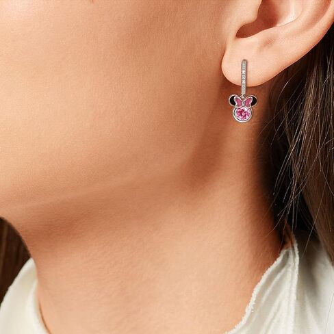Elensan Sterling Silver Earrings for Women Fashion Cartilage Huggie Hoop Charms Mouse Earrings with CZ Hypoallergenic Jewelry Birthday Gift for Women in Saudi Arabia