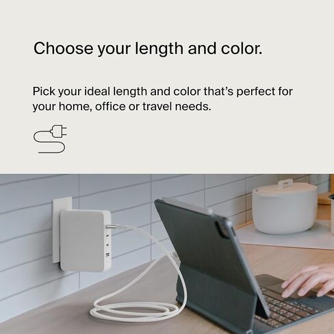 كابل طاقة Belkin BoostCharge USB-C إلى USB-C (2 متر، 6.6 قدم)، كابل شحن سريع مع توصيل طاقة 240 واط، معتمد USB-IF، متوافق مع MacBook Pro وChromebook وSamsung Galaxy وiPad والمزيد - أسود in Kuwait