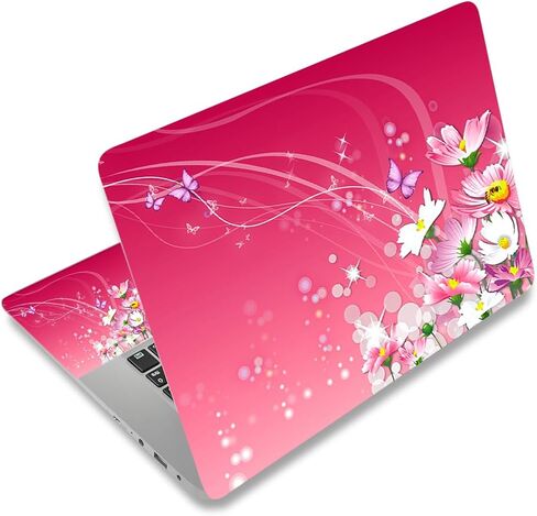 12.1 13 13.3 14 15 15.4 15.6 Inches Personalized Laptop Vinyl Skin Sticker Decal Universal Netbook Skin Sticker Reusable Notebook PC Art Decal Protector Cover Case (White Rose) in Kuwait