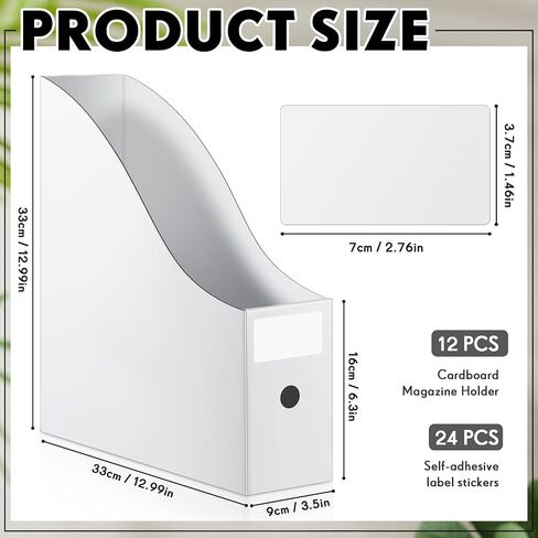 Thenshop 6 Pieces 12 x 12 Scrapbook Paper Organizer Vertical Storage Bin for Holding 12" x 12" Papers, Scrapbook Papers, Vinyl Sheets, Cardstocks, Magazine, File, Document, White in Saudi Arabia