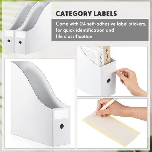 Thenshop 6 Pieces 12 x 12 Scrapbook Paper Organizer Vertical Storage Bin for Holding 12" x 12" Papers, Scrapbook Papers, Vinyl Sheets, Cardstocks, Magazine, File, Document, White in Saudi Arabia