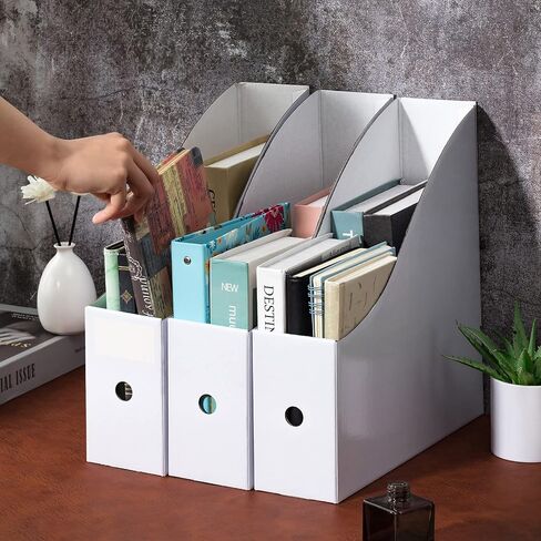 Thenshop 6 Pieces 12 x 12 Scrapbook Paper Organizer Vertical Storage Bin for Holding 12" x 12" Papers, Scrapbook Papers, Vinyl Sheets, Cardstocks, Magazine, File, Document, White in Saudi Arabia
