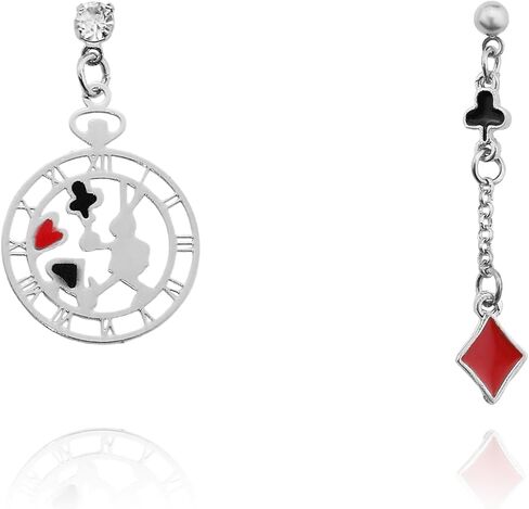 Queen of Hearts Earrings for Women, Red Heart Playing Card Earrings, Long Playing Card Cat Bunny Stud Earrings, Funny Cartoon Playing Card Dangle Earrings, Halloween Costume Accessories in Kuwait