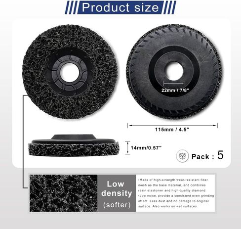 5 عبوات من أقراص تقشير الطلاء مقاس 4.5 بوصة لمطحنة الزوايا لتنظيف وإزالة طلاء الطلاء ولحامات الصدأ (115 مم × 22 مم) (4-1/2 بوصة × 7/8 بوصة) in Kuwait