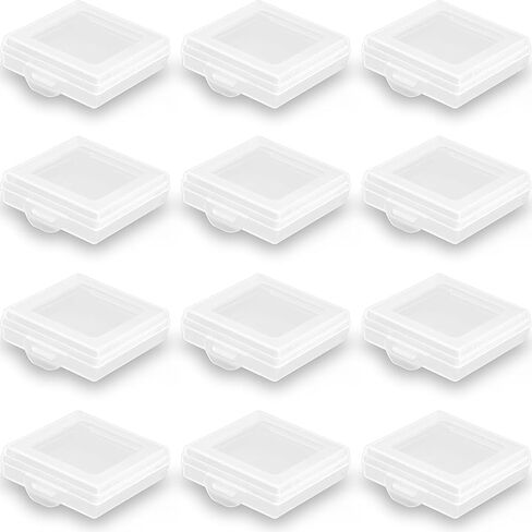 Farmer Mani 12 Pieces Square Empty Mini Clear Plastic Storage Containers with Lids for Tiny Items and Other Craft Projects.(1.85 x 1.85 x 0.32 inch) in Saudi Arabia