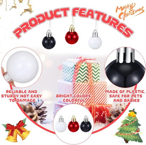 Sumind 48 Pieces Christmas Ball Ornaments Mini Shiny Multicolor Christmas Ball Ornament Xmas Miniature Ball Tree Decorations for Christmas Tree Party Holiday Decor (Multicolored,1.2 Inch) in Saudi Arabia